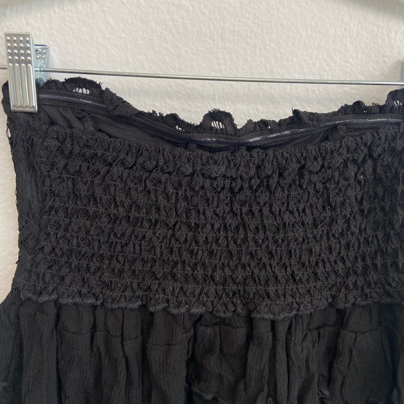 New Free People Adella Lace Tiered Corset Tube Top in Black Size XS - Picture 9 of 13